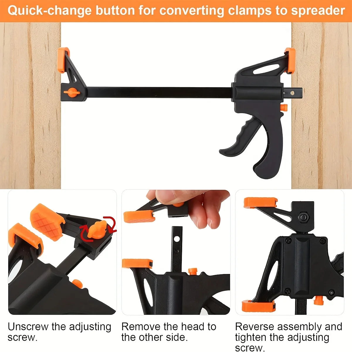 12 Inch Bar Clamps for Woodworking, Quick Grip Clamps Trigger Clamp One Handed Ratchet Clamp, Mini Small Bar Clamp for Craft