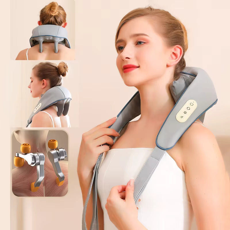 Foreverlily 26W Wireless Neck and Shoulder Massager | Heated Deep Tissue Relief