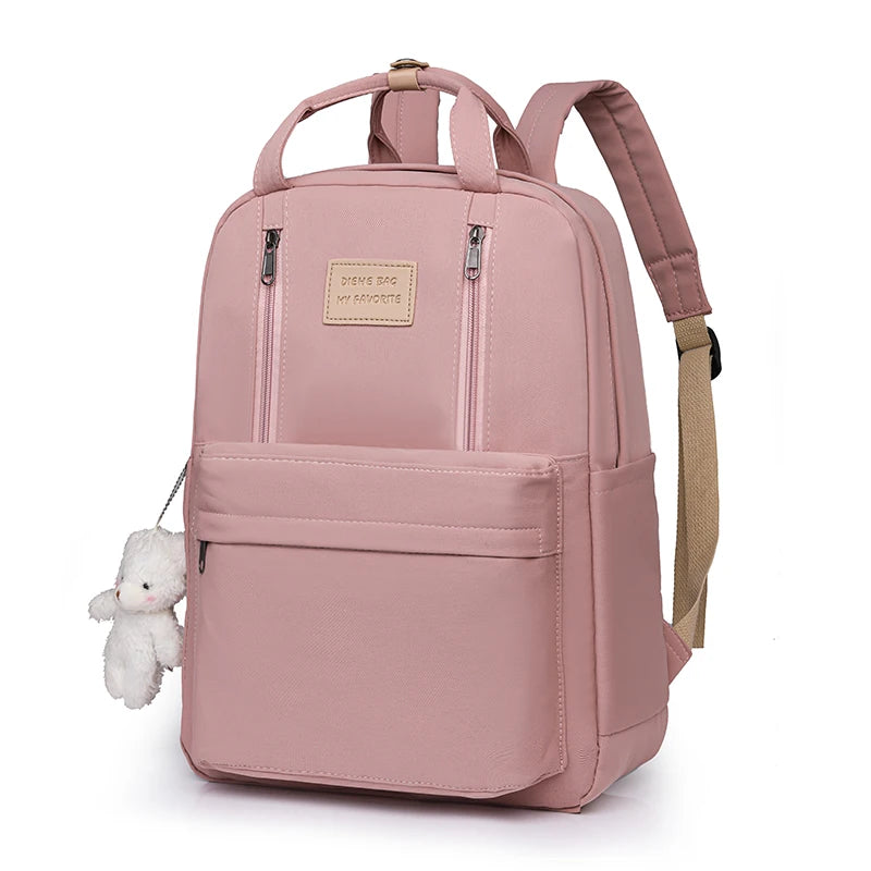 DIEHE Solid Color Women Backpack High Quality Youth Waterproof Backpacks for Teenage Girls Female School Shoulder Bag Bagpack