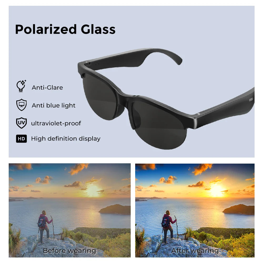 Smart Bluetooth Audio Glasses – Music, Calls & Style in One | Open-Ear Sound, UV Protection & Wireless Freedom