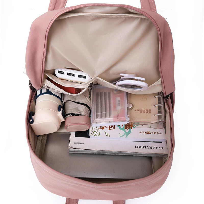 DIEHE Solid Color Women Backpack High Quality Youth Waterproof Backpacks for Teenage Girls Female School Shoulder Bag Bagpack