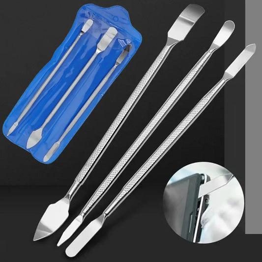 3PCS Repair Opening Pry Hand Tool Kit Blade Smart Phone Tablet PC Metal Spudger Disassemble Tools Set