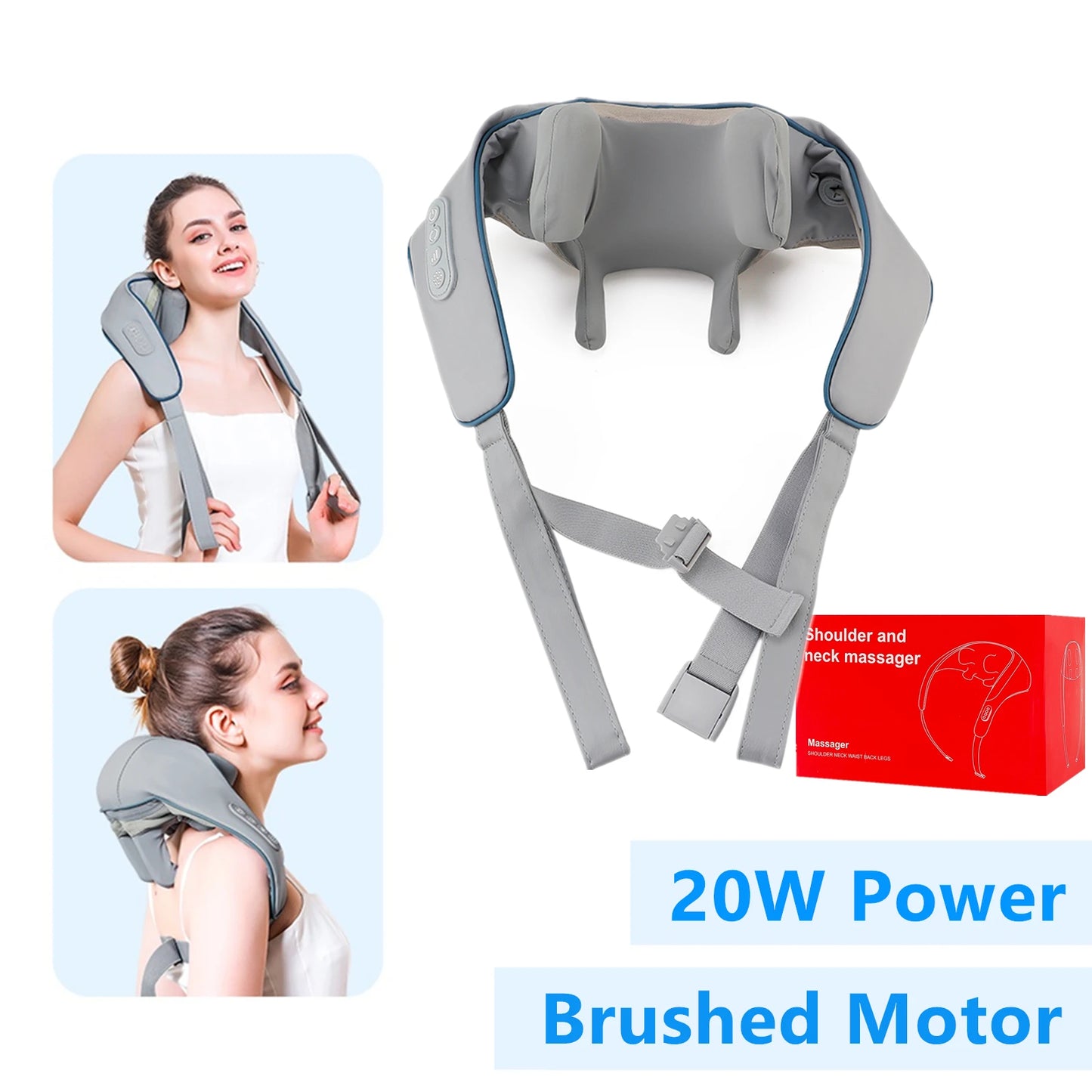 Foreverlily 26W Wireless Neck and Shoulder Massager | Heated Deep Tissue Relief