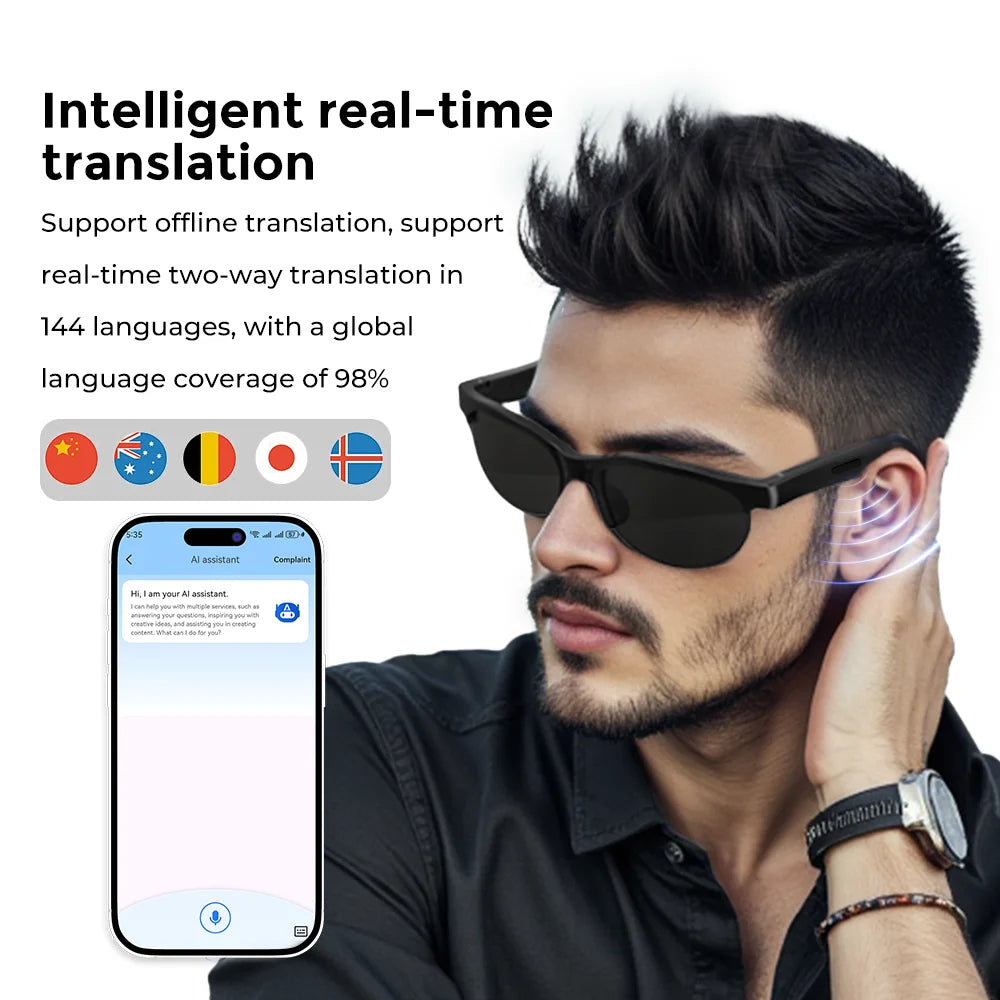 Smart Bluetooth Audio Glasses – Music, Calls & Style in One | Open-Ear Sound, UV Protection & Wireless Freedom