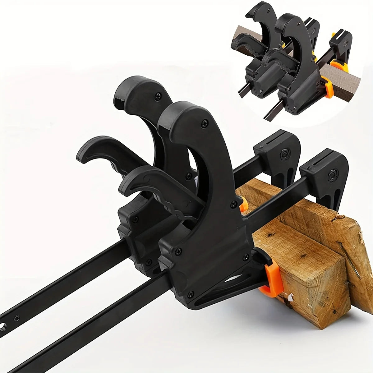 12 Inch Bar Clamps for Woodworking, Quick Grip Clamps Trigger Clamp One Handed Ratchet Clamp, Mini Small Bar Clamp for Craft