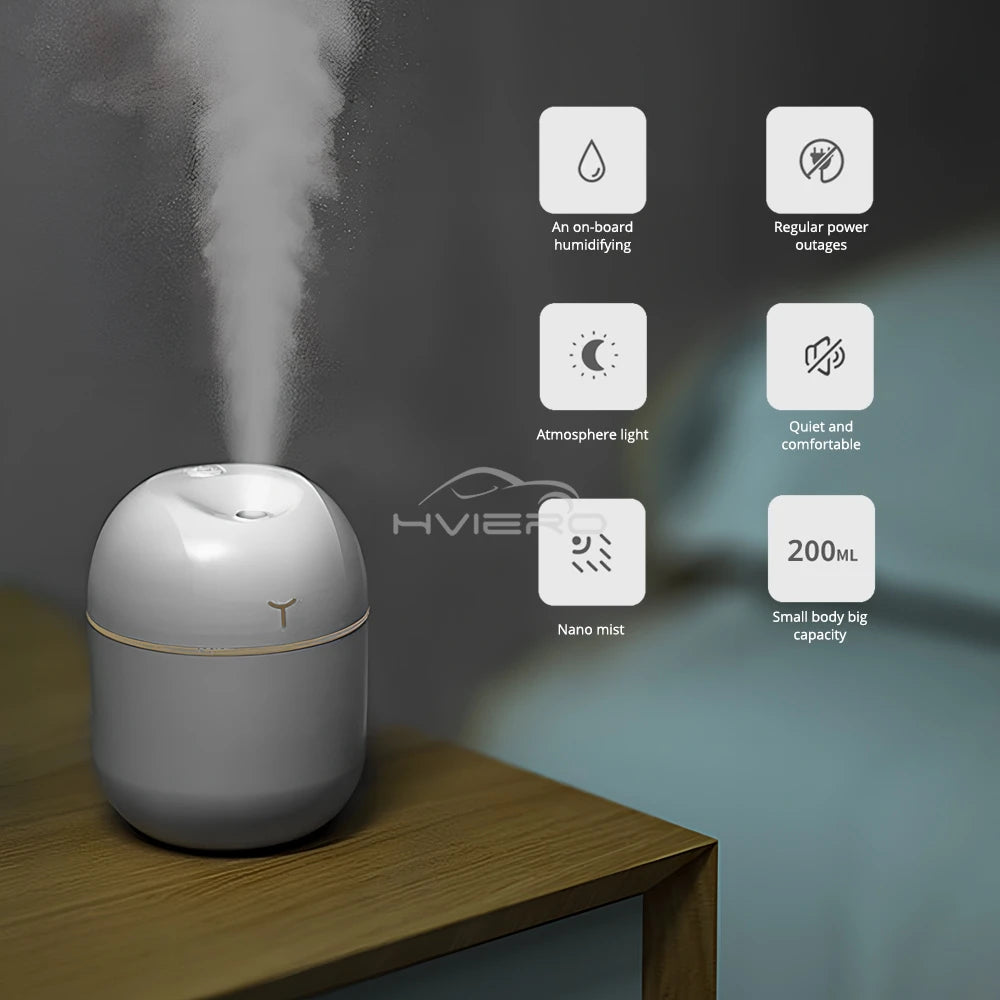 Mini Ultrasonic Air Humidifier USB Charge Essential Oil Diffuser Car Reliant Purifier Aroma Anion Mist Maker Dense Fog Freshener
