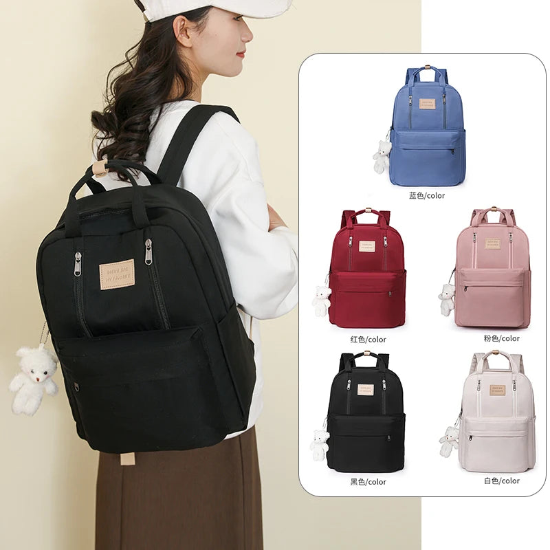 DIEHE Solid Color Women Backpack High Quality Youth Waterproof Backpacks for Teenage Girls Female School Shoulder Bag Bagpack